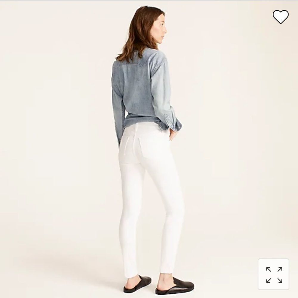 J. Crew Petite 9" high-rise toothpick jean in white Item E2268* - Picture 4 of 8